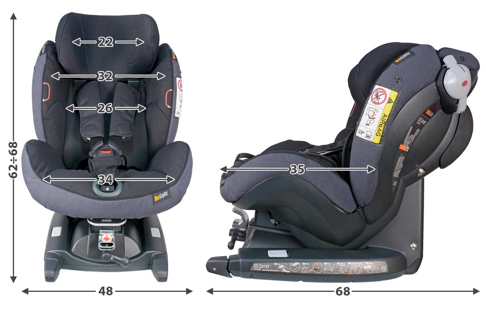 BeSafe iZi Combi X4 Isofix габариты