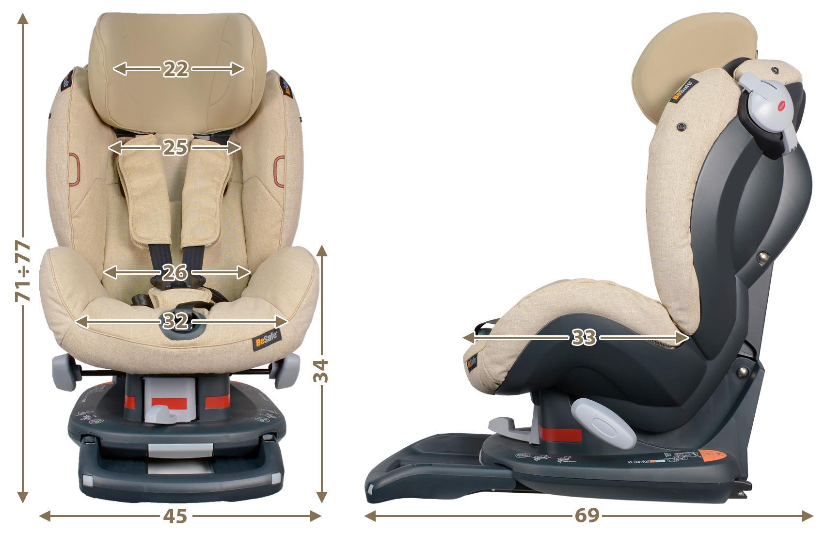 BeSafe iZi Comfort X3 isofix габариты автокресла