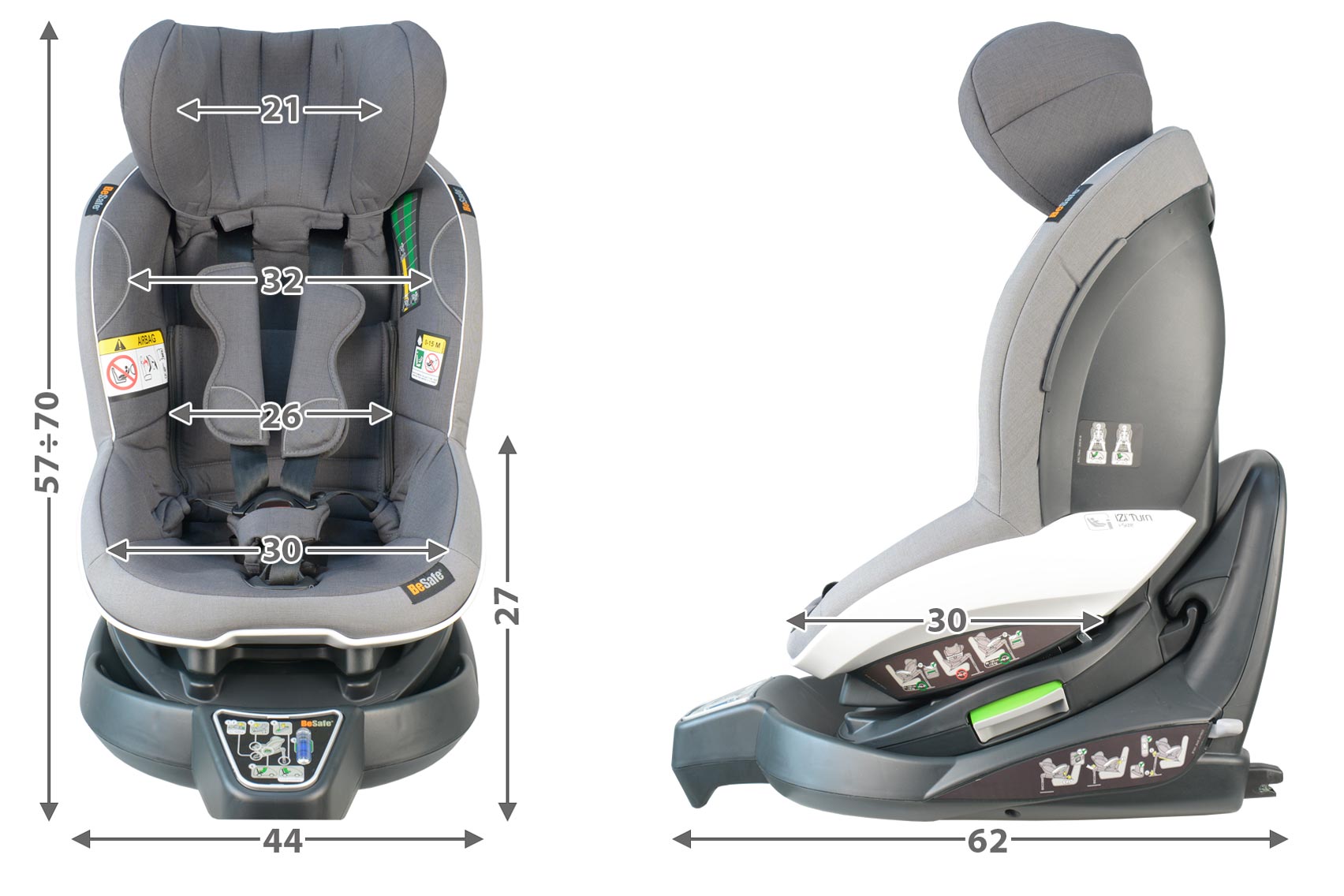 BeSafe iZi Turn i-Size габариты автокресла