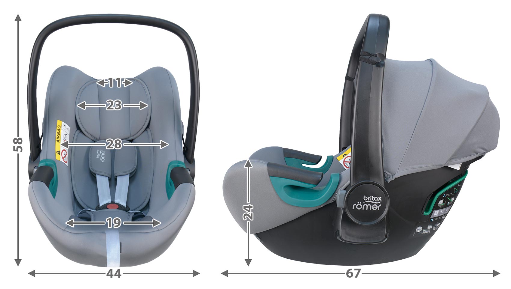 Britax Römer Baby-Safe 3 i-Size габариты автокресла