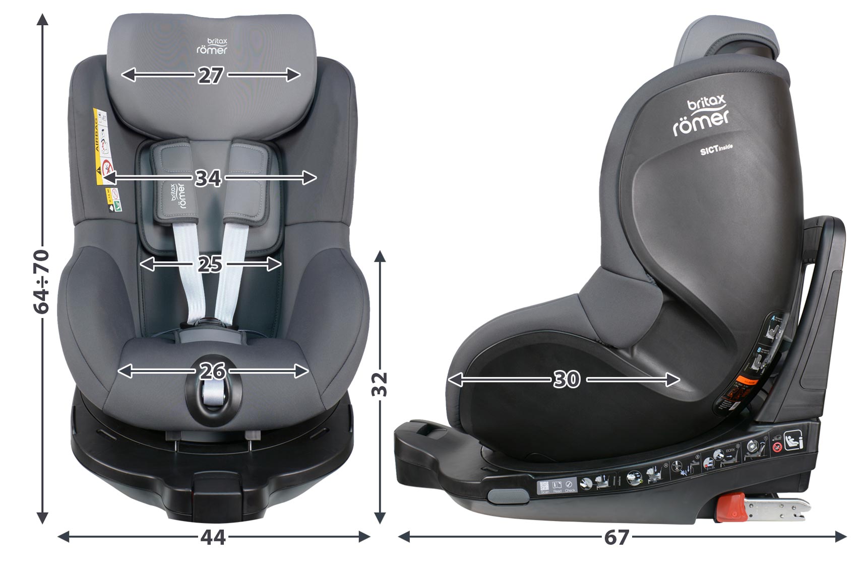 Britax Römer Dualfix 3 i-Size габариты