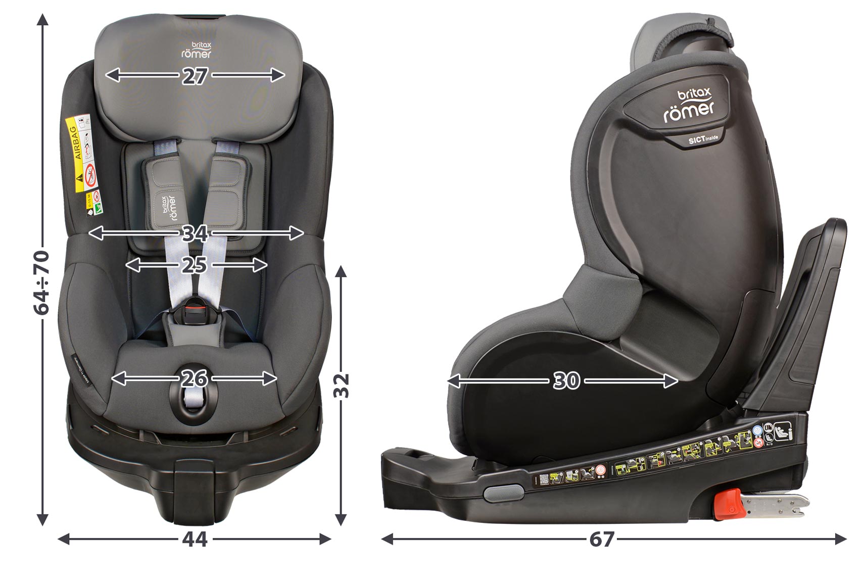 Britax Römer Dualfix i-Size габариты