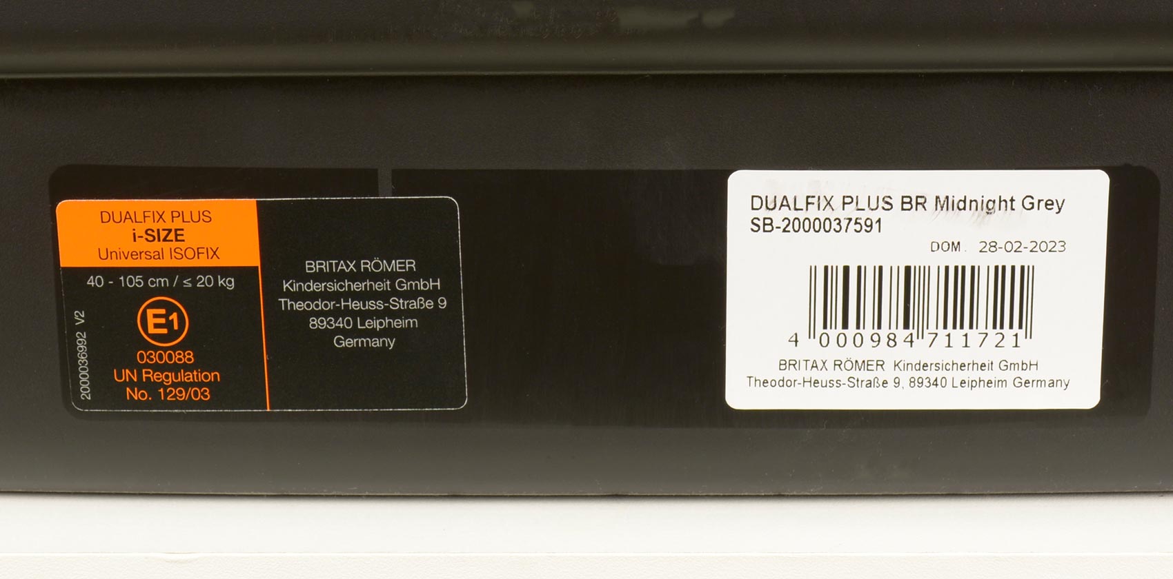 Britax Römer Dualfix Plus сертификат