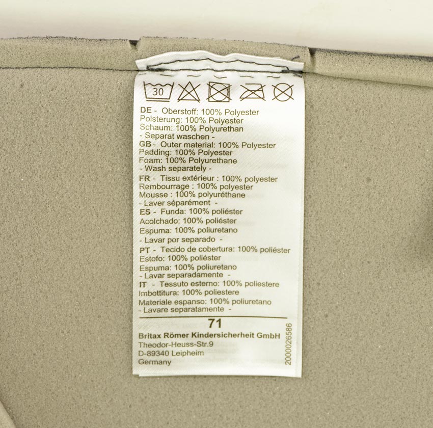 Britax Römer Dualfix Plus состав чехла