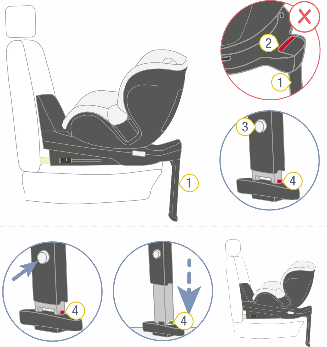 Инструкция к Britax Römer Dualfix Pro M Регулировка опорной стойки