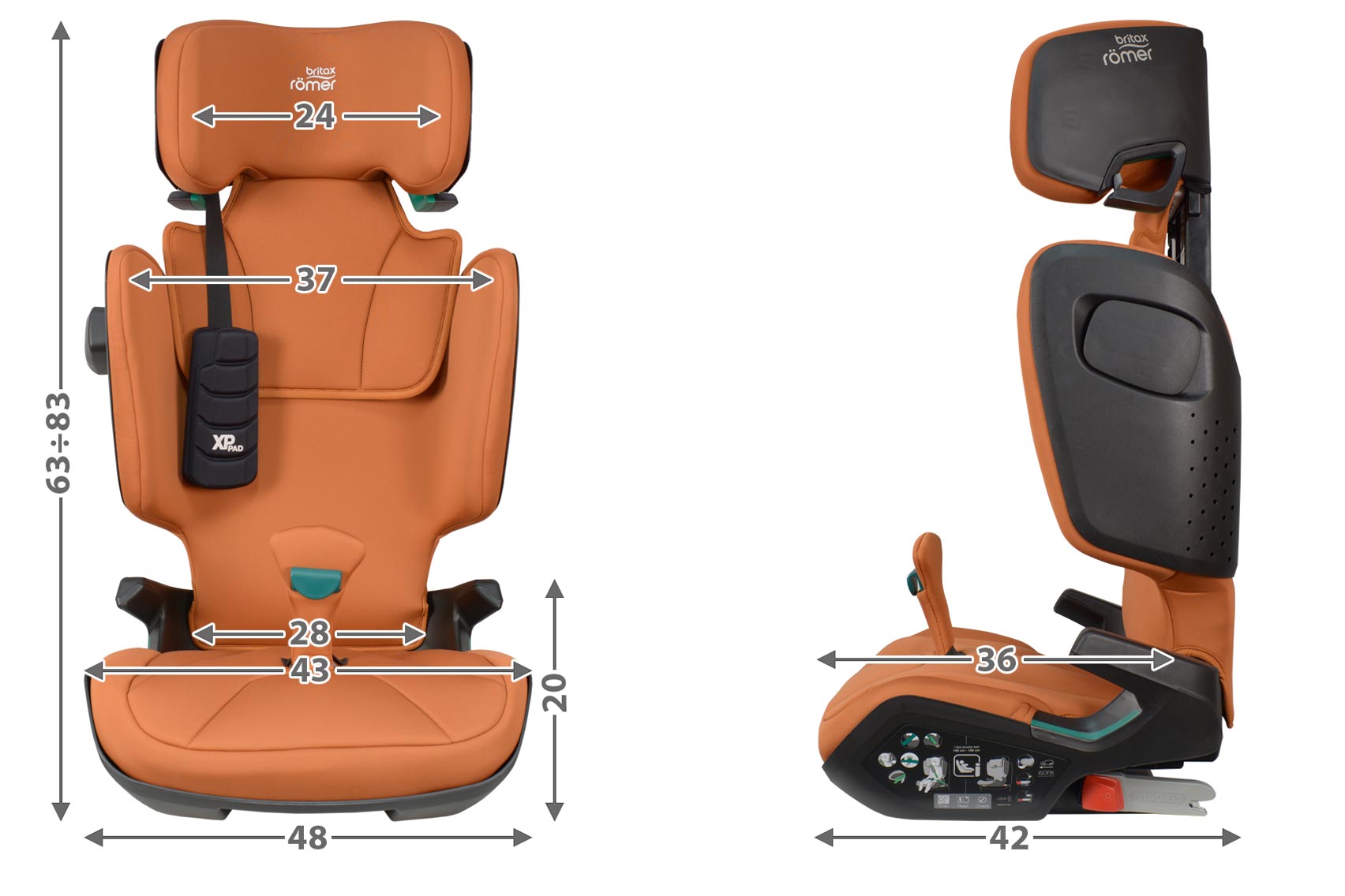 Britax Römer Kidfix i-Size габариты автокресла