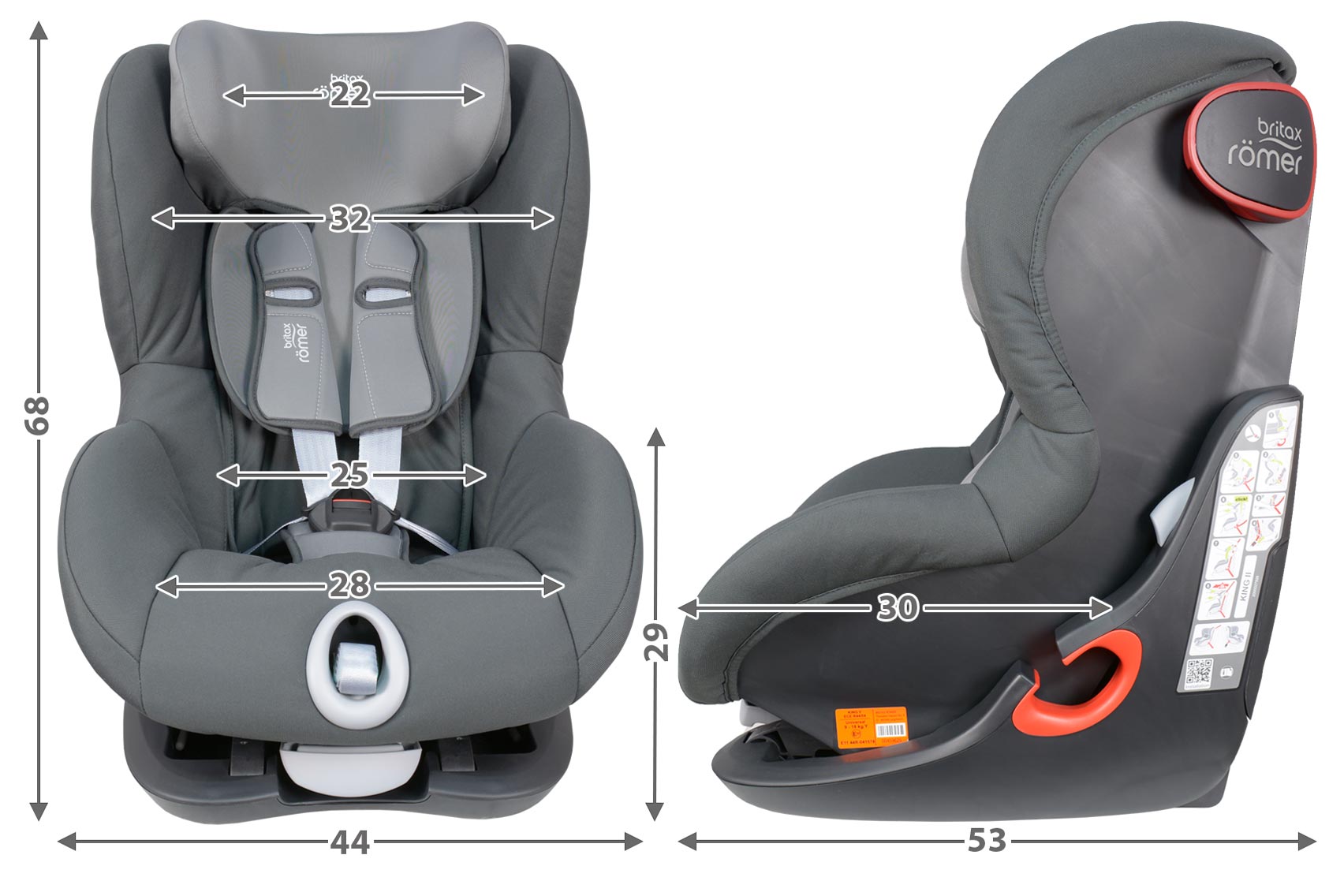 Britax Römer King II габариты автокресла