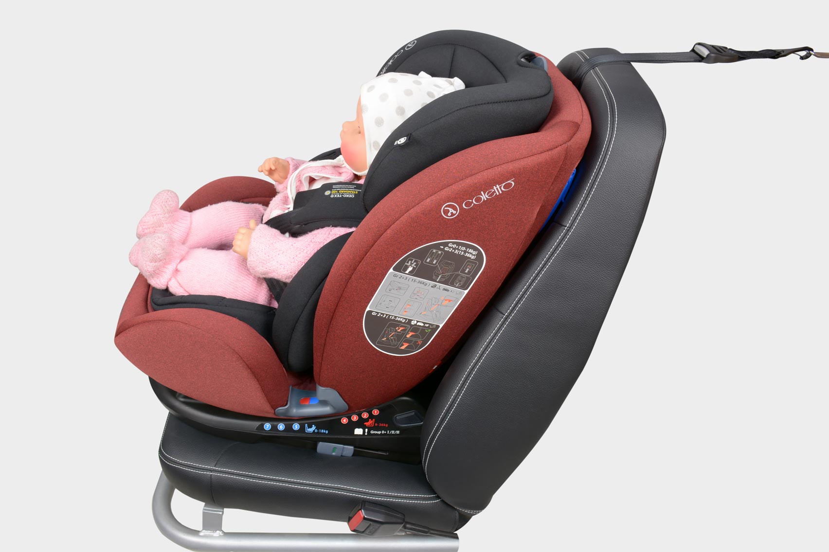 Coletto Cascade isofix Установка по ходу движения: Группа 1 (от 9 до 18 кг)