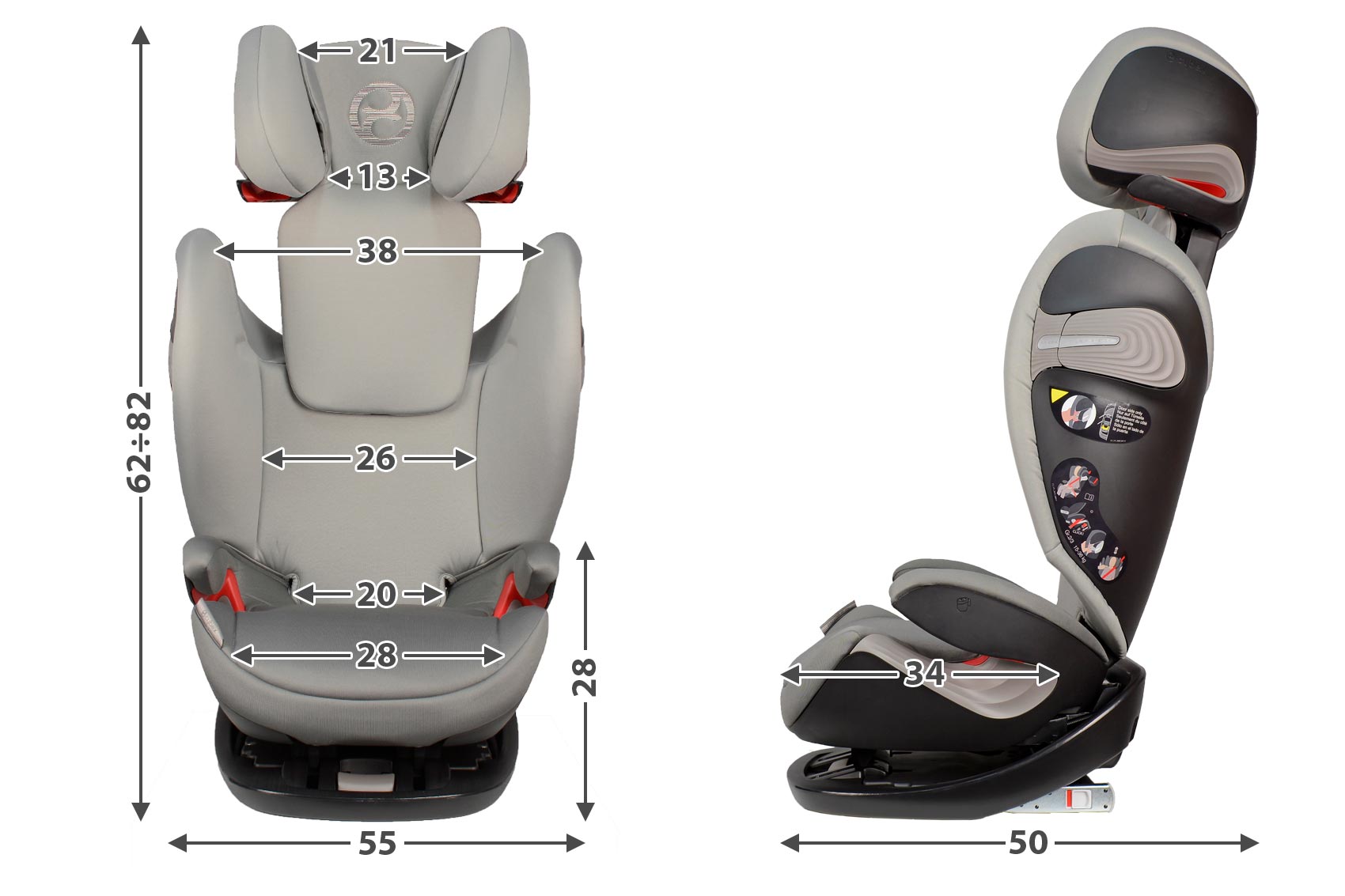 Cybex Pallas S-Fix габариты автокресла