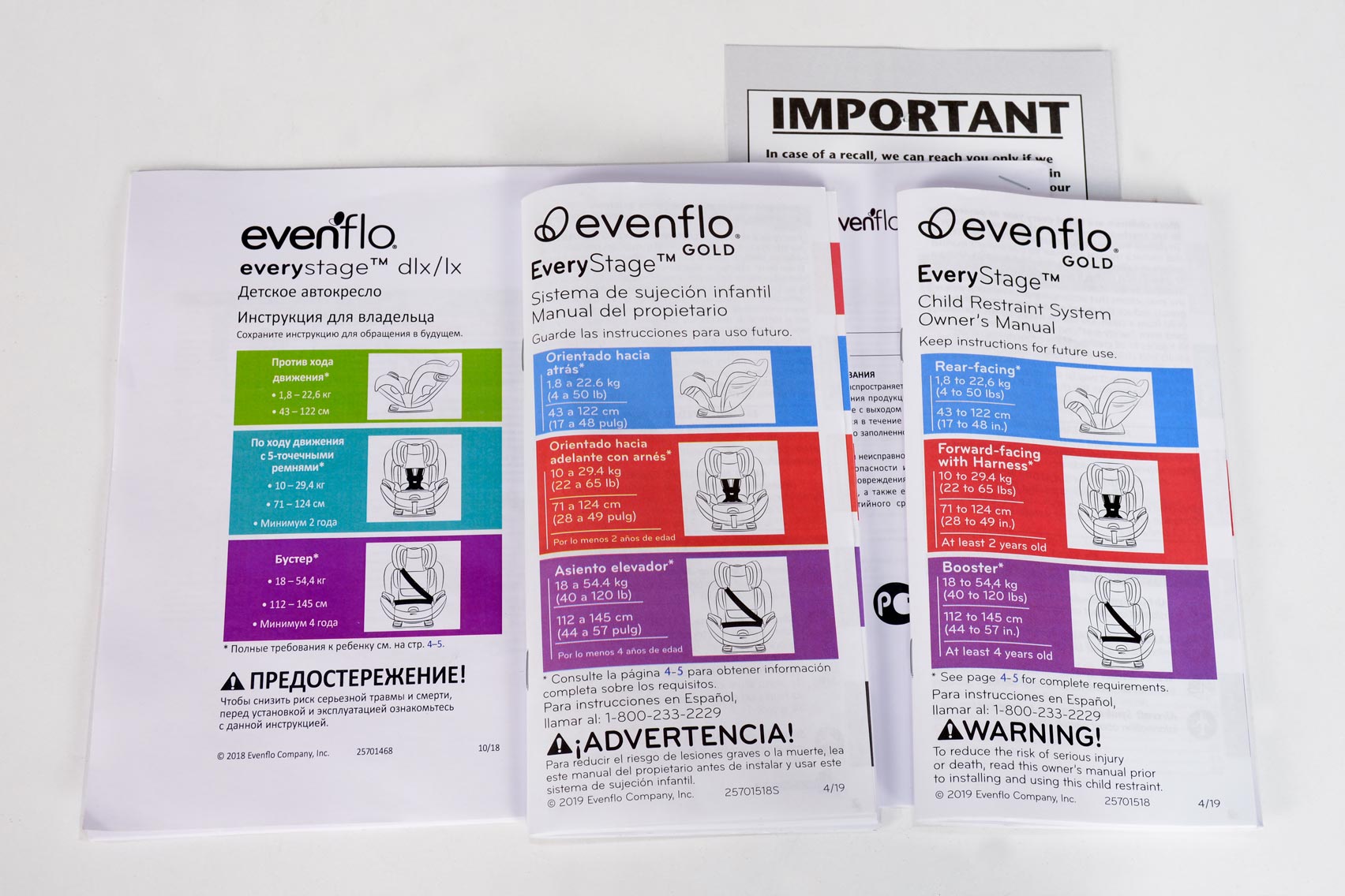 Evenflo EveryStage DLX инструкции