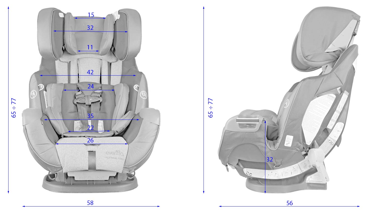 Evenflo Symphony e3 DLX габариты