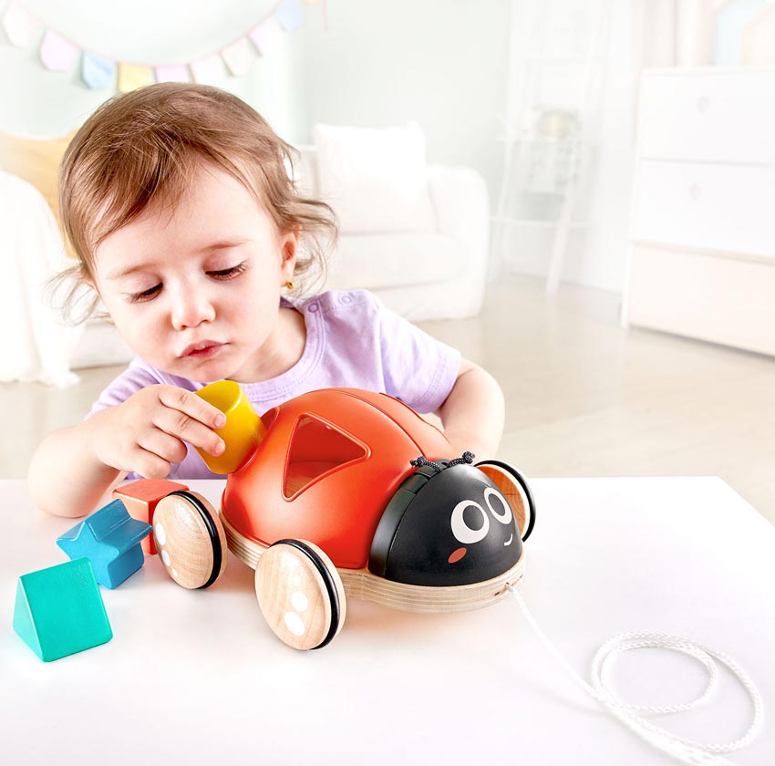 Hape Игрушка для малышей каталка - сортер Божья коровка