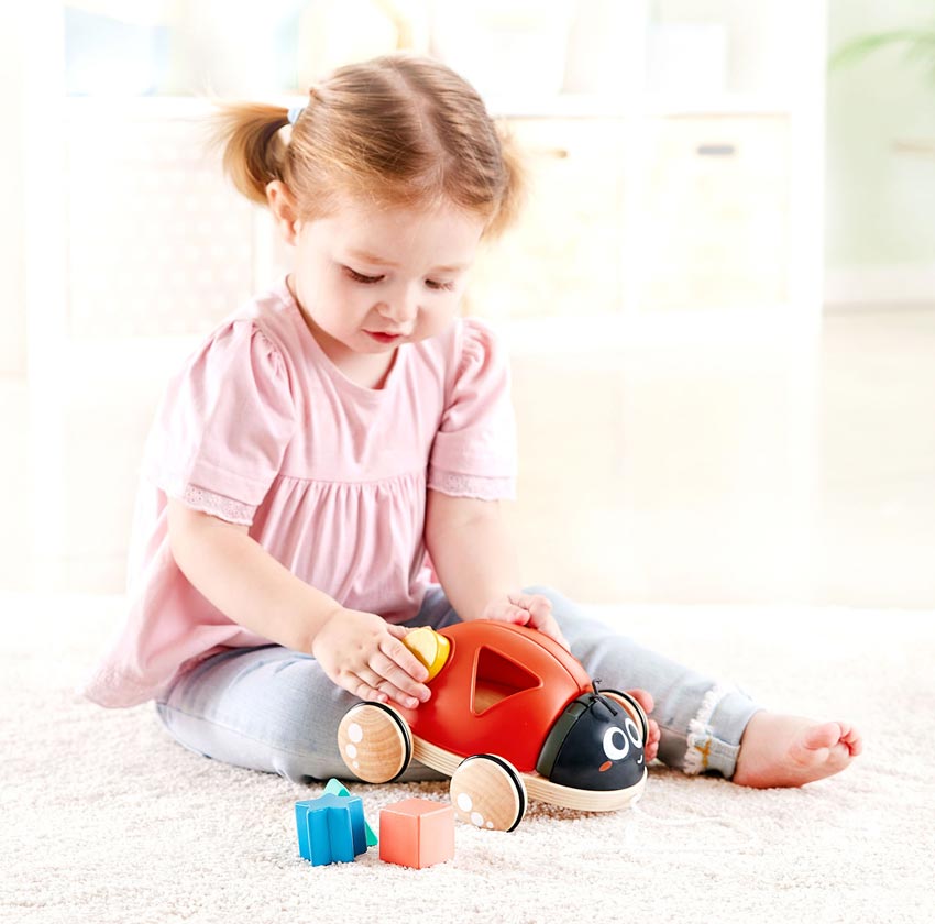 Hape Игрушка для малышей каталка - сортер Божья коровка