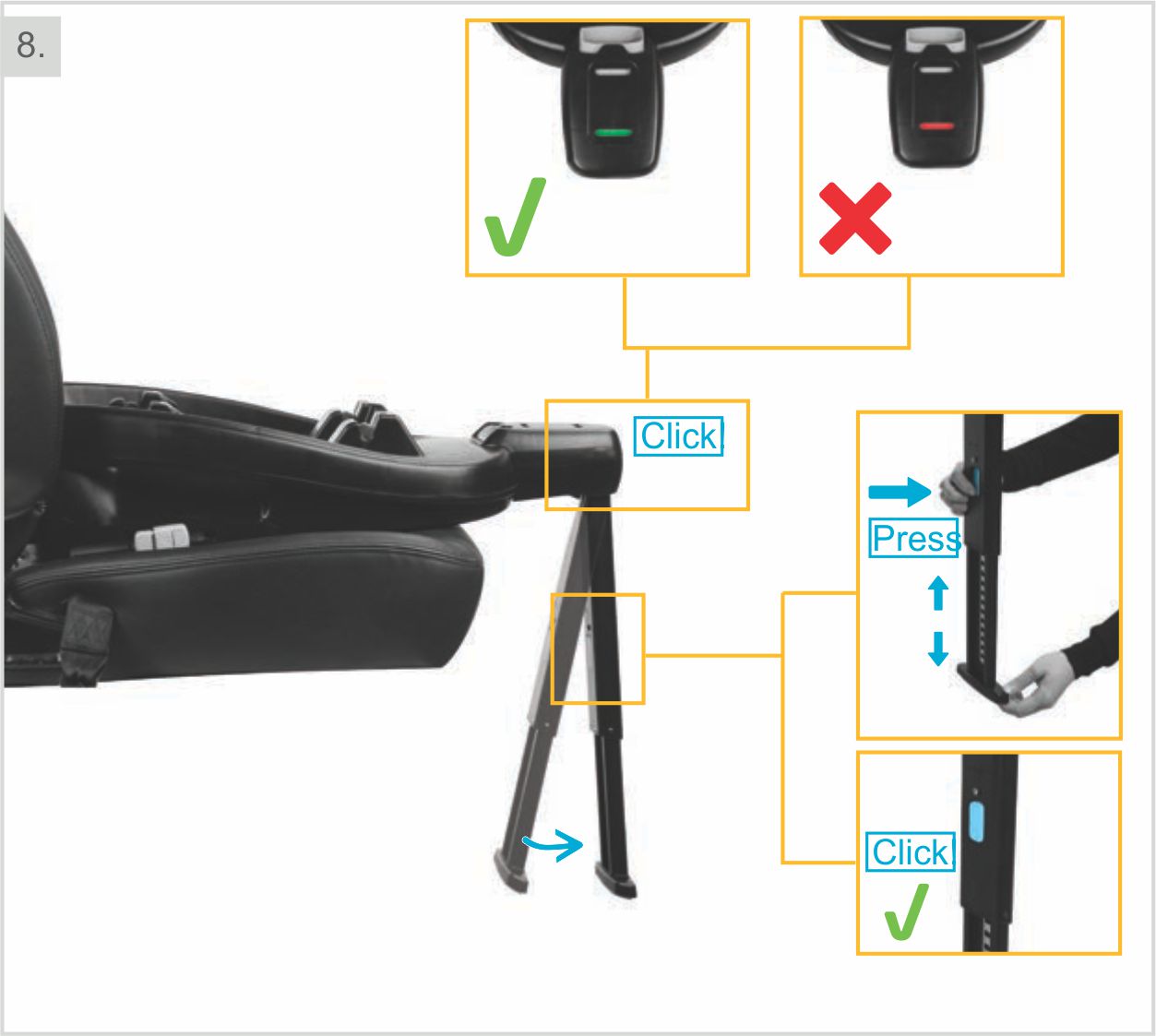 Инструкция к Maxi-Cosi Beryl Установка базы с помощью isofix