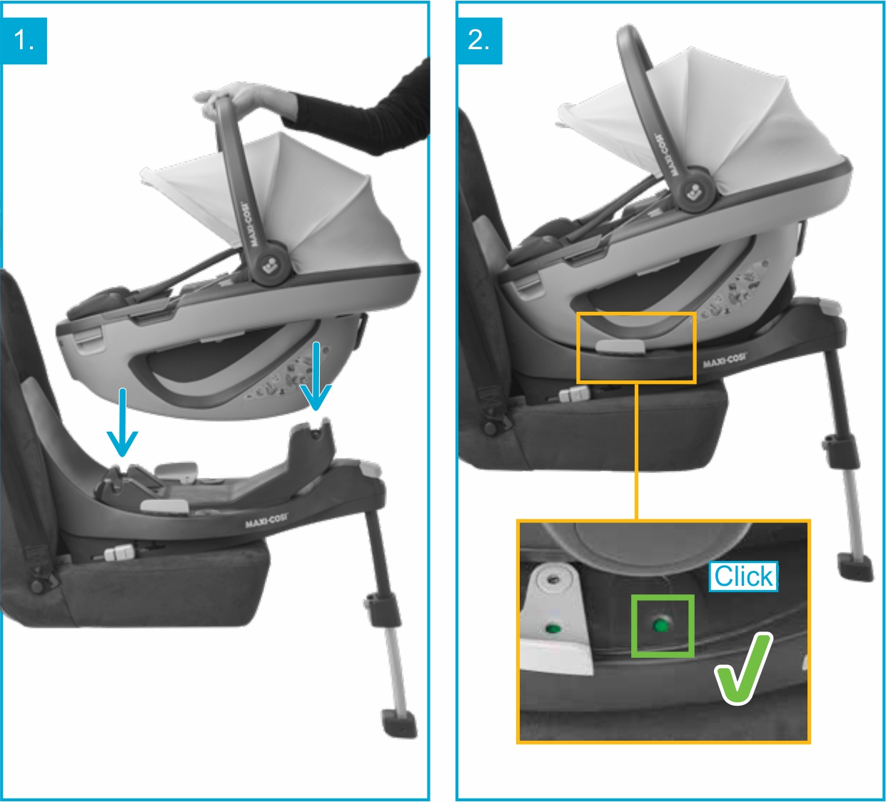 Инструкция к Maxi-Cosi Coral 360 Установка с помощью базы isofix