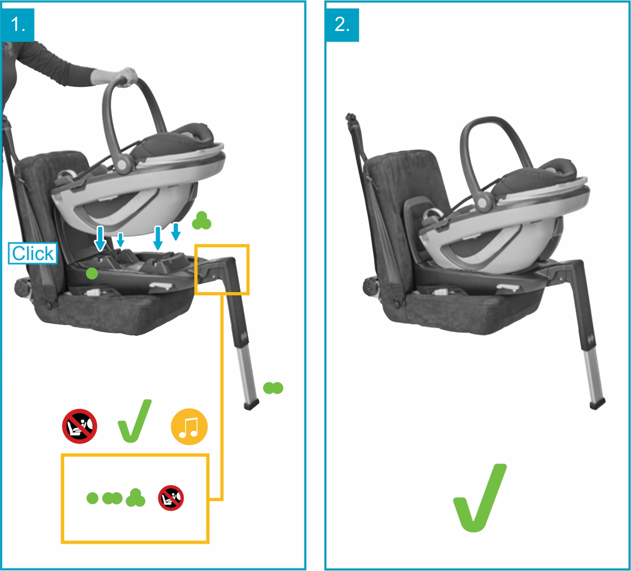 Инструкция к Maxi-Cosi Coral Установка с помощью базы isofix