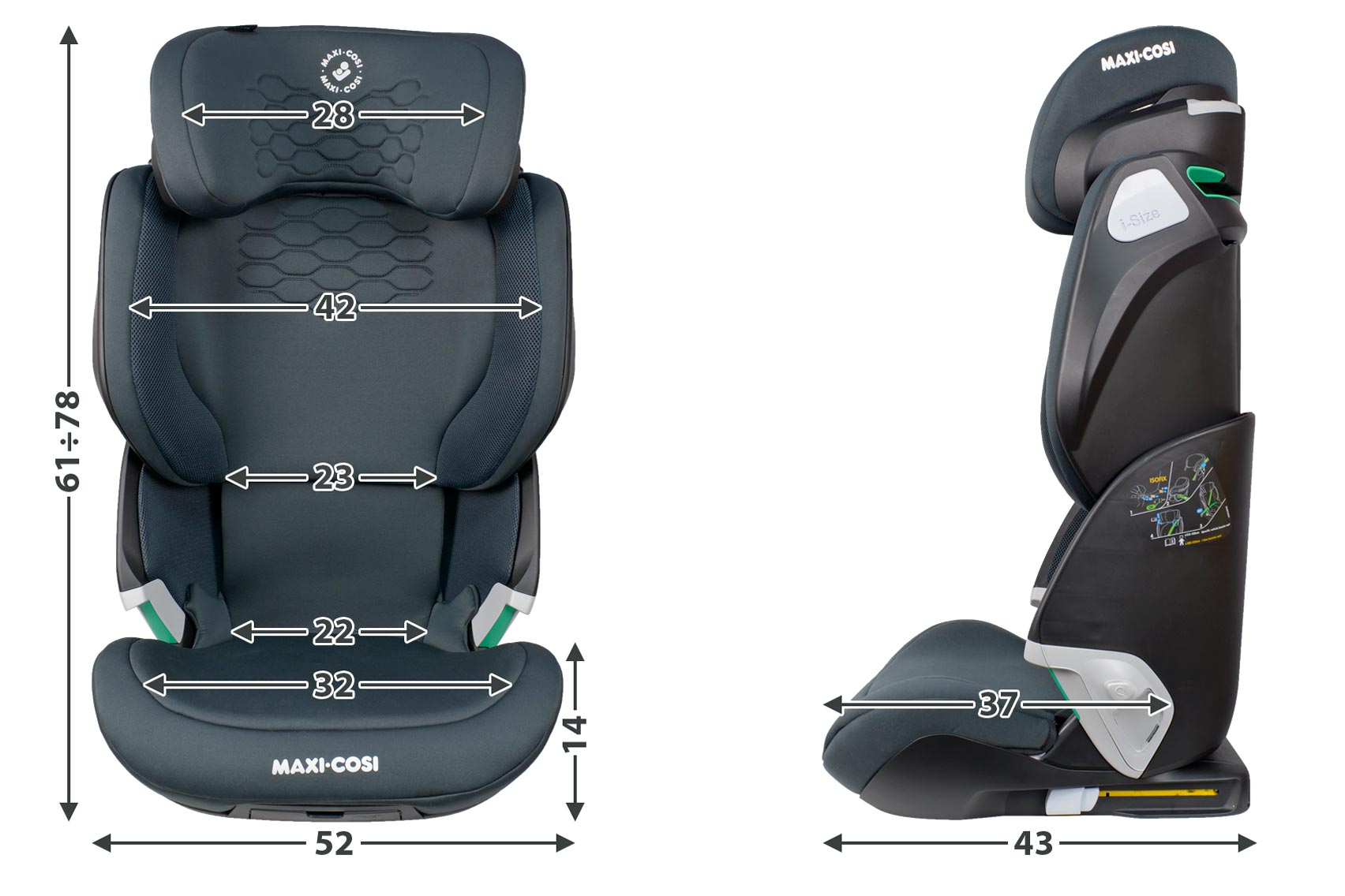 Maxi-Cosi Kore Pro i-Size габариты