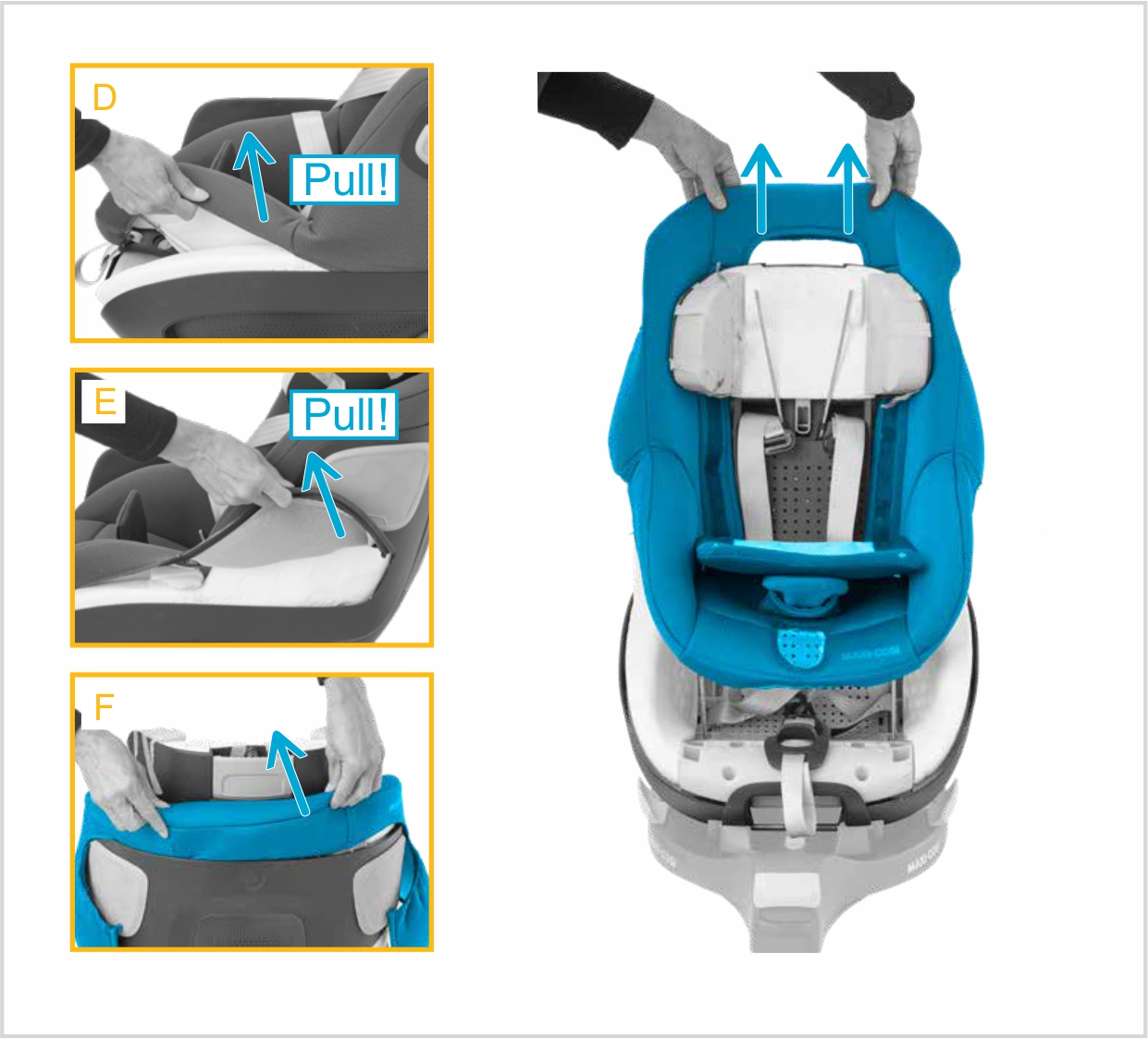 Инструкция к Maxi-Cosi Pearl 360 Снятие чехла