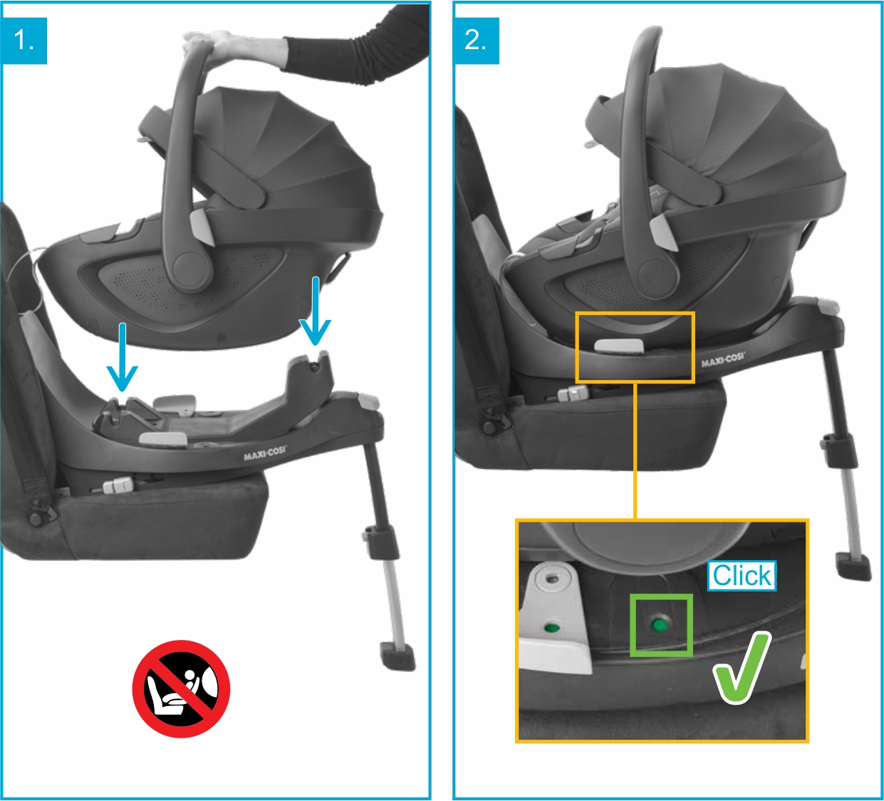 Инструкция к Maxi-Cosi Pebble 360 Установка с помощью базы isofix