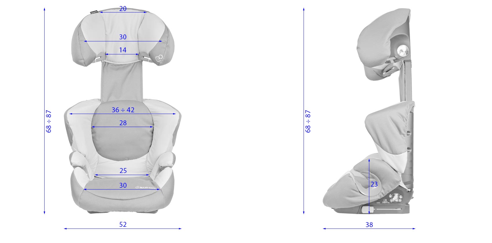 Maxi-Cosi Rodi XP Fix габариты автокресла