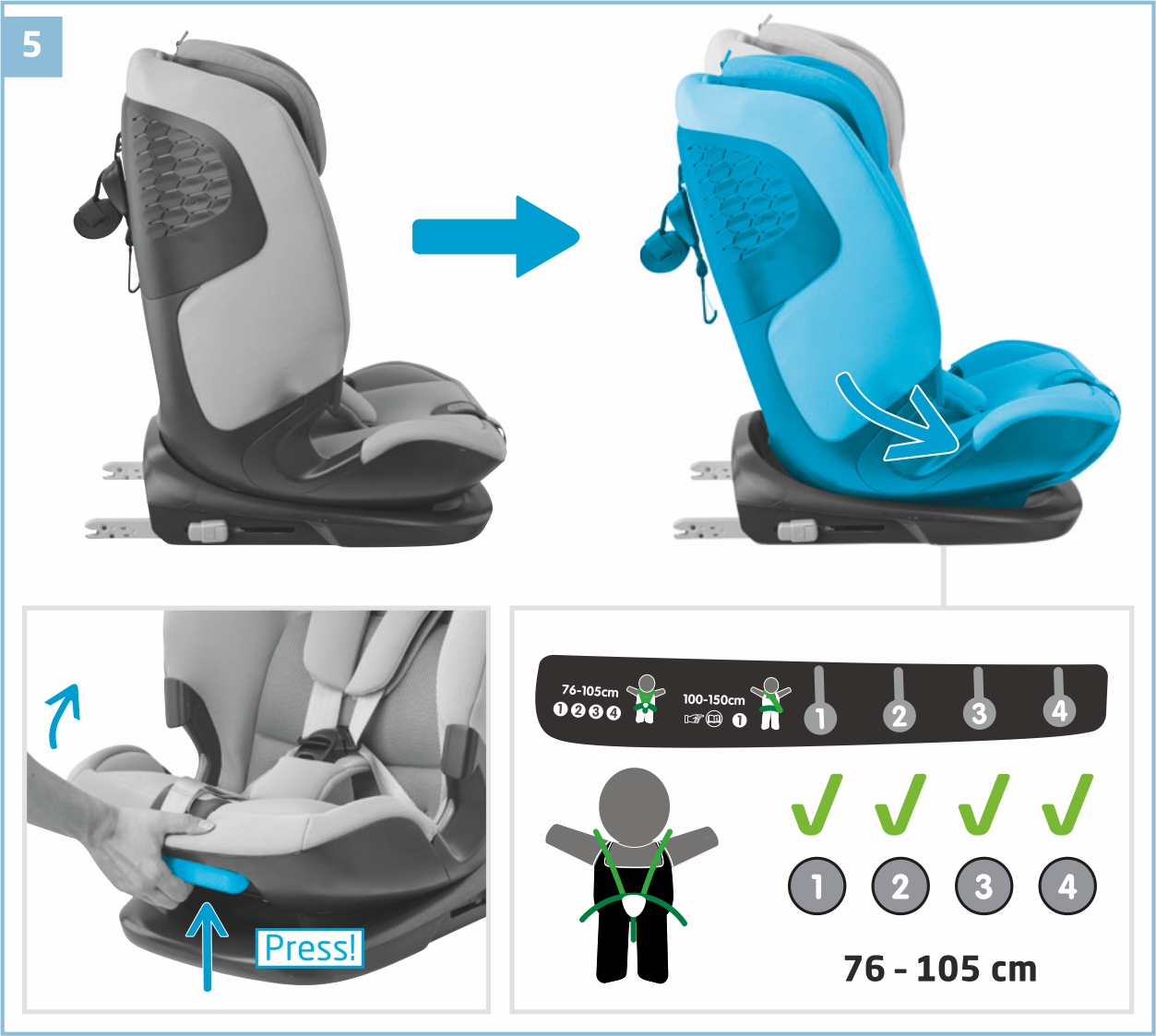 Инструкция к Maxi-Cosi Titan Pro i-Size Регулировка наклона