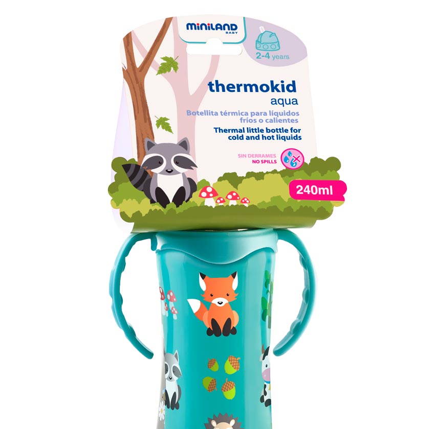 Miiland Термопоильник с трубочкой Thermokid Aqua, 240мл