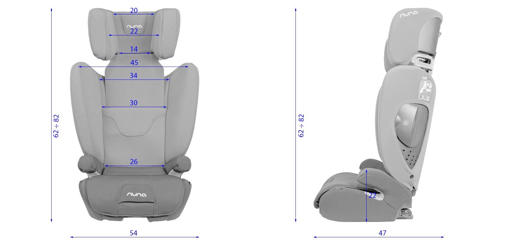 Nuna Aace габариты автокресла