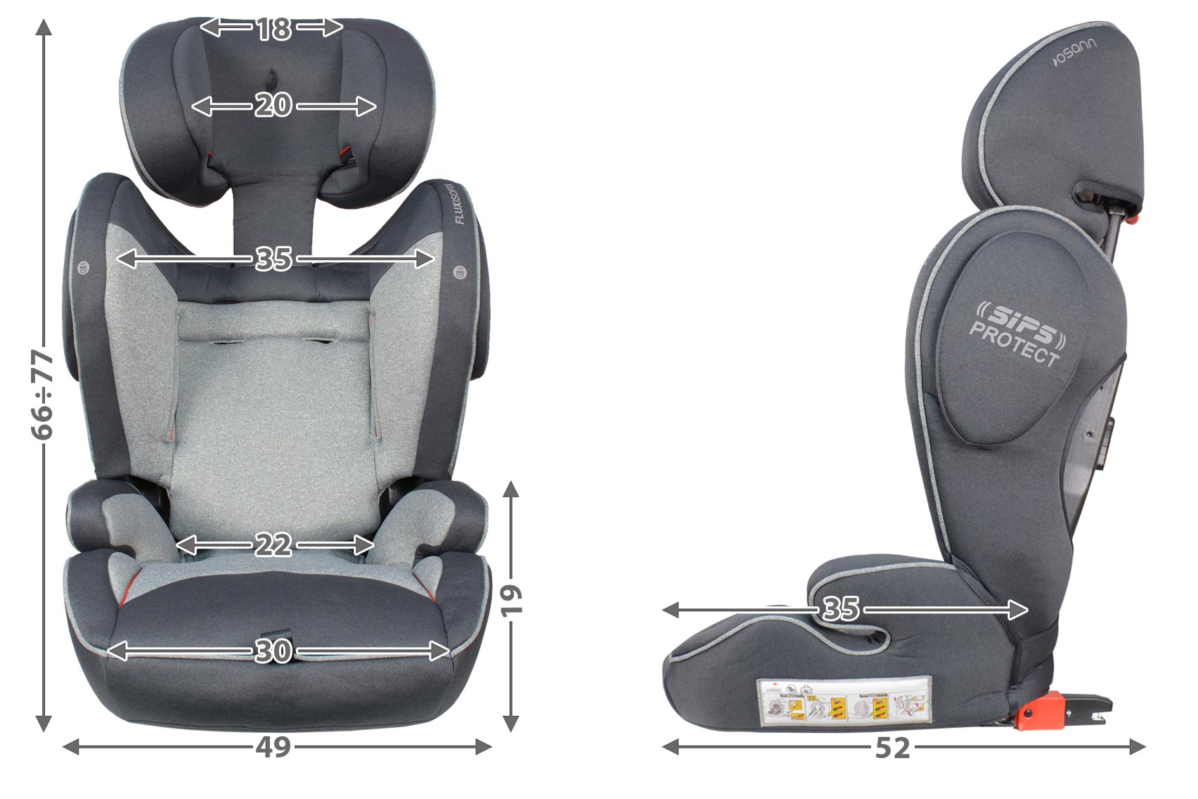 Osann Flux Isofix габариты автокресла