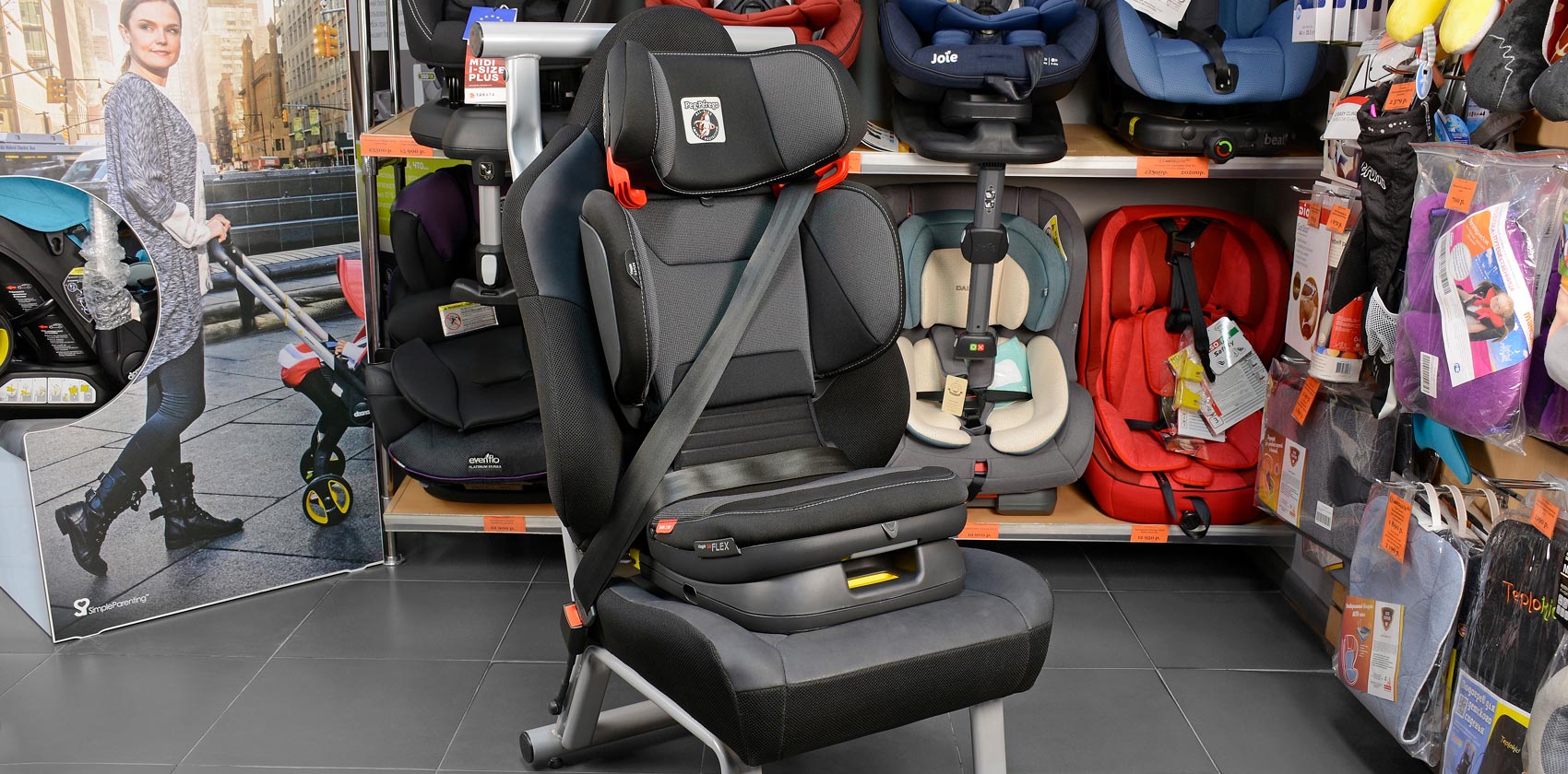 Peg-Perego Viaggio 2-3 Flex фиксация ребёнка и автокресла с помощью ремня безопасности