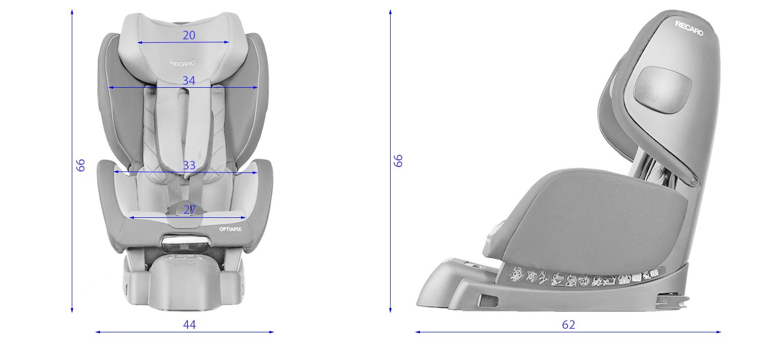 Recaro Optiafix габариты