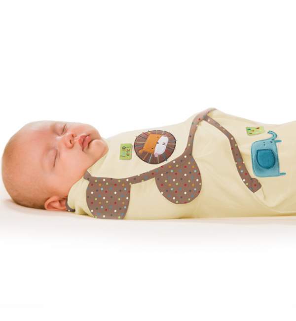 Конверт Summer Infant SwaddleMe с аппликацией Бежевый со зверушками (р-р S/M)